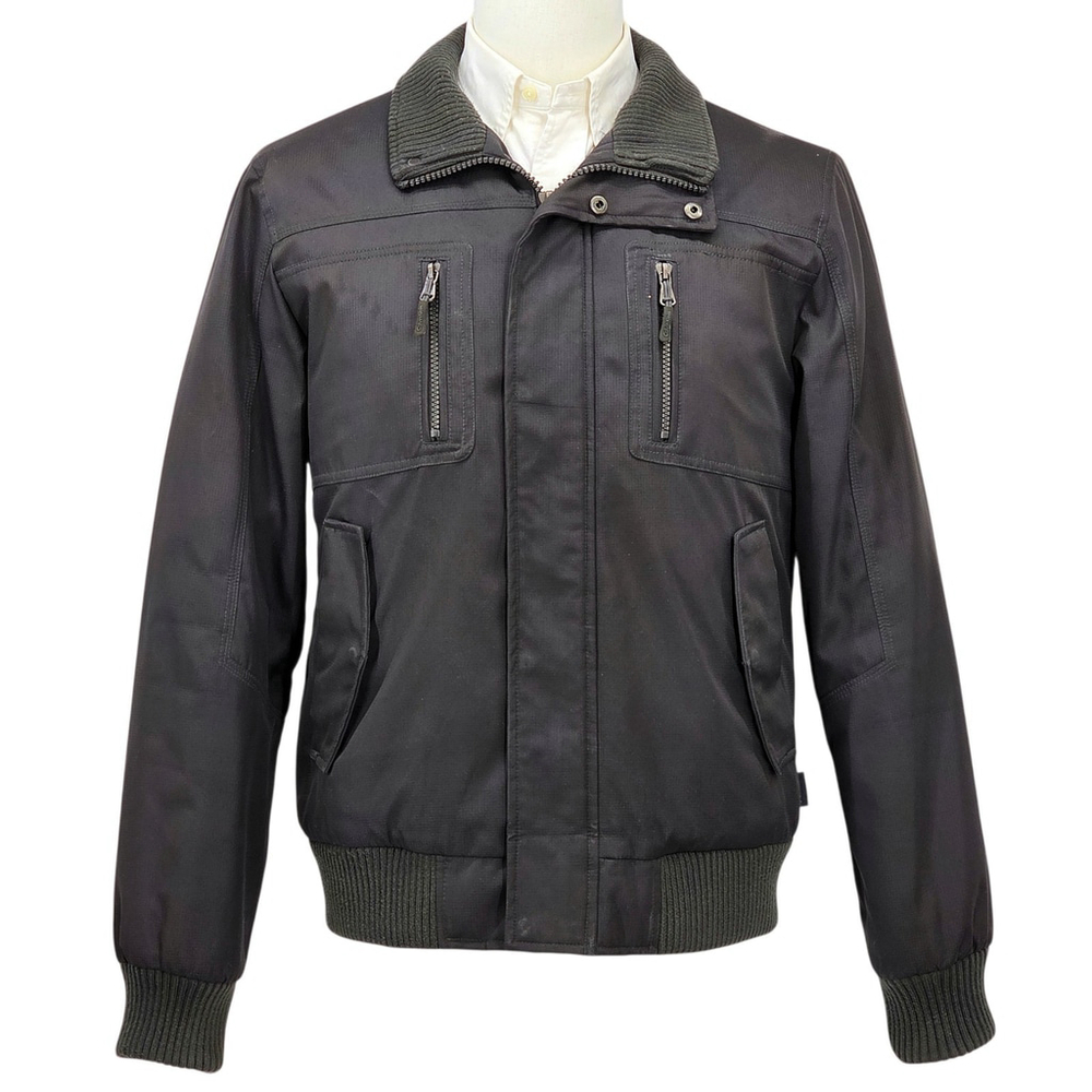 Calvin Klein Bomber Jacket Mens Small Black Water Resistant Windbreaker Ripstop - Picture 2 of 16